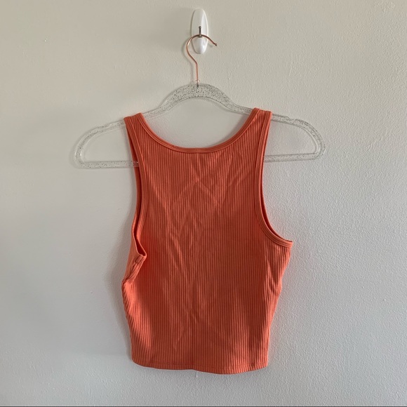 The Range NYC Alloy Ribbed Henley Tank Top in Terracotta 
Size Small - Picture 6 of 10